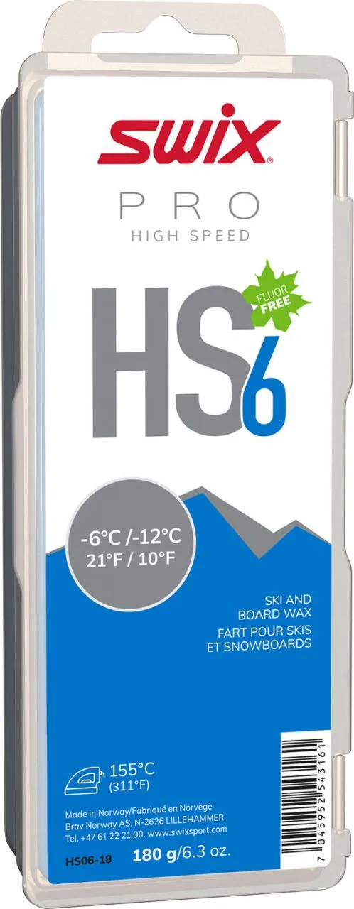 Swix HS6 Blue, -6°C/-12°C, 180g 3 Swix HS6 Blue, -6°C/-12°C, 180g